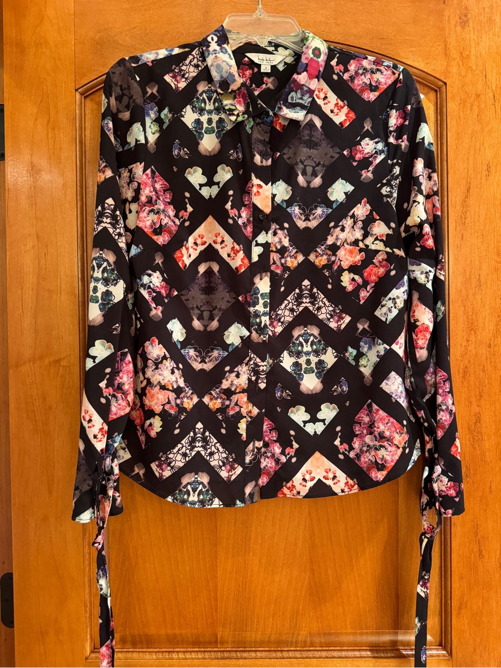 Floral Geo Print Long-Sleeve shirt